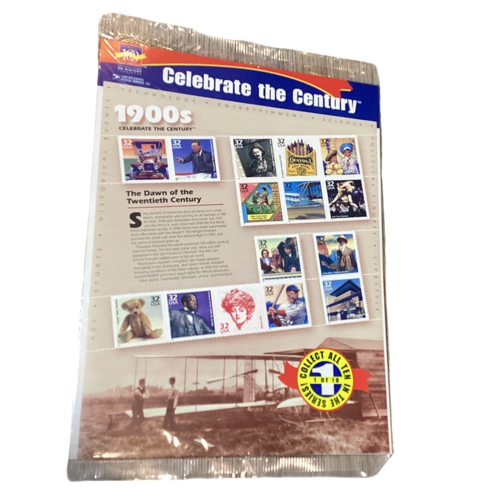 USPS Celebrate the Century 1900s Stamps Sheet Multicolor New 1998 Collectible